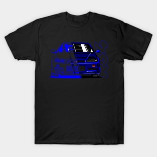 Skyline GT R34 Blue front T-Shirt